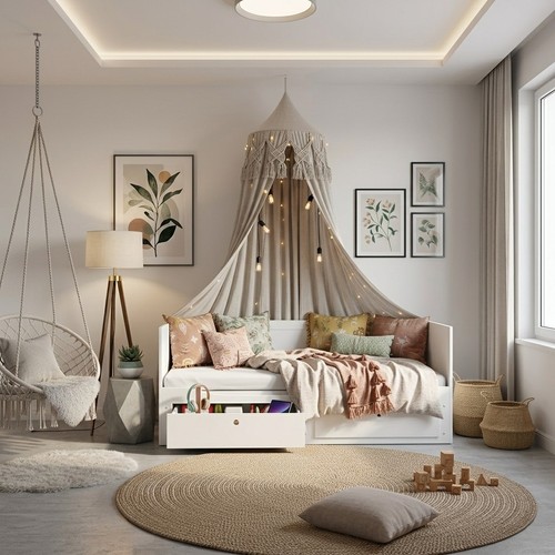 Freja white extendable daybed - freja,