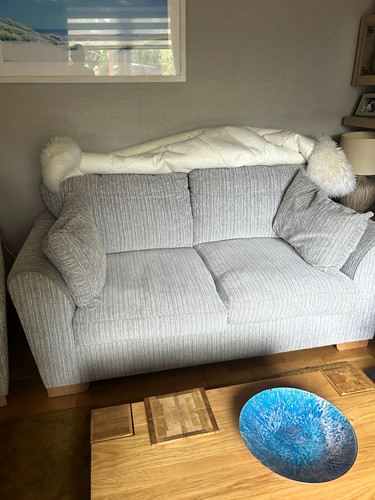 Dfs grey fabric seater sofa - dfs,