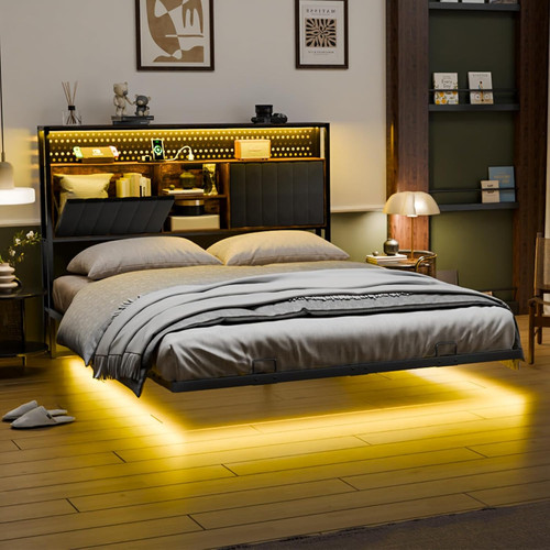 Luxury floating bed - luxury, led